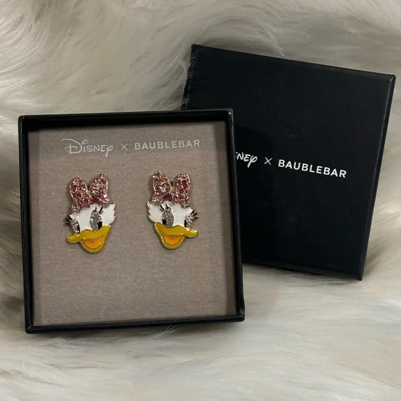 Disney BaubleBar Sparkly Daisy Duck Stud Earrings - Picture 1 of 3